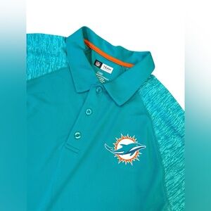 Miami Dolphins NFL Team Apparel Mens Polo Shirt Size (L) Embroidered Logo